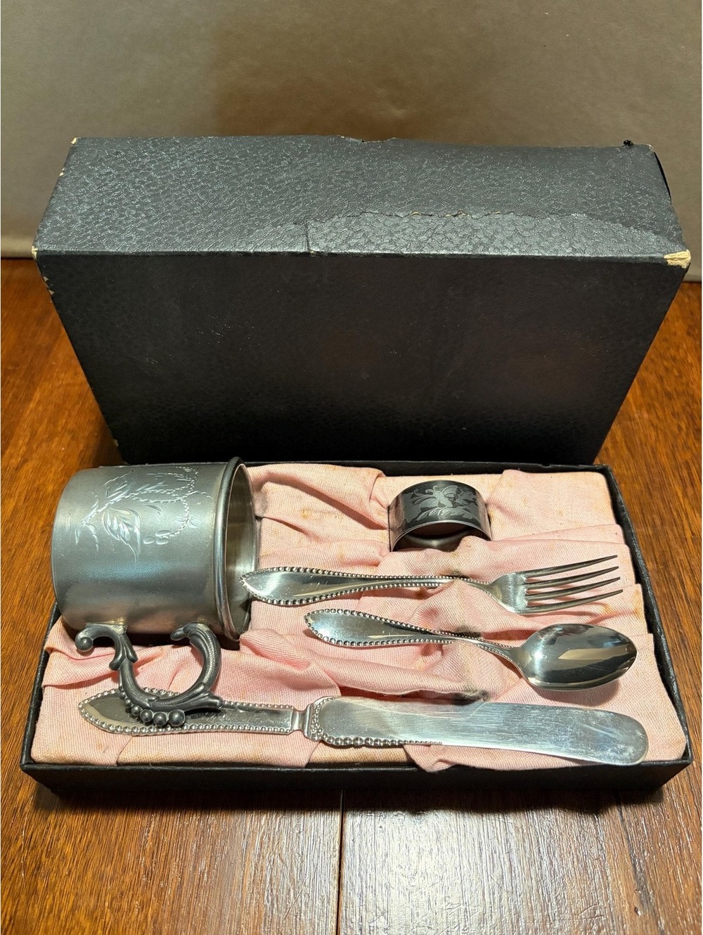 Vintage Silverplate Child’s Dining Set in Original Box | Wilcox - Robbin Silver